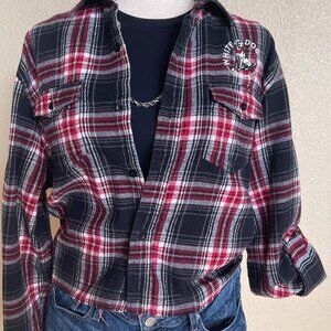 White Dog Brewing womens Size L ,long sleeve flannel